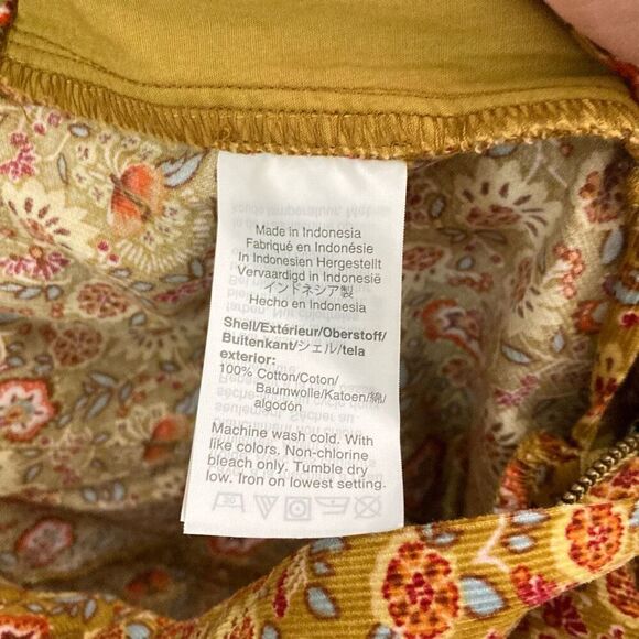 Madewell Corduroy Puff Sleeve Jumpsuit Women’s 00 in Mumbai Floral Moss NEW - Picture 12 of 13